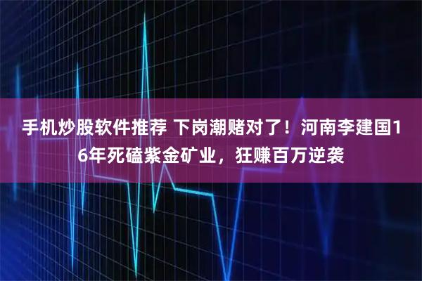 手机炒股软件推荐 下岗潮赌对了！河南李建国16年死磕紫金矿业，狂赚百万逆袭